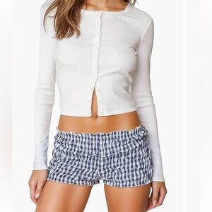 Edikted white cardigan ribbed